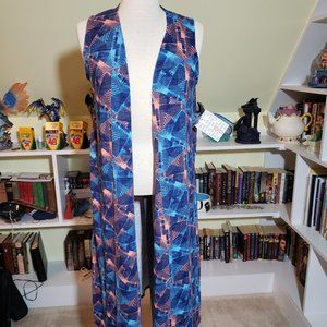 Lularoe Patterned Joy Duster Vest Small NWT